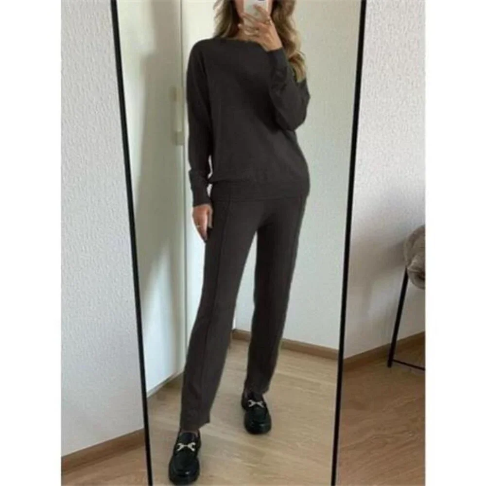 Long Sleeve Top and Pants Sweater Set